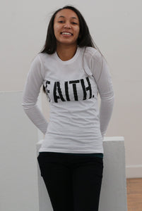 Women's FAITH. Long Sleeve T-Shirt (White)