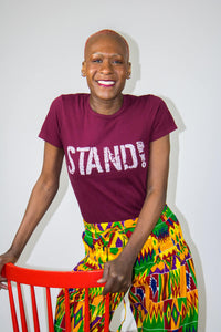 Women's "STAND!" for change t-shirt -Speak! Act! Stand!
