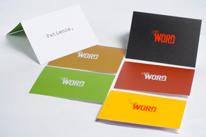 the word changes logo PATIENCE pack - Greeting Cards